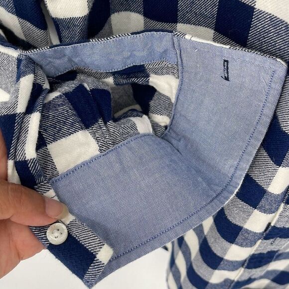 Land's End Womens Gingham‎ Long Sleeve Flannel Button Up Shirt Blue Size Small - Picture 4 of 8